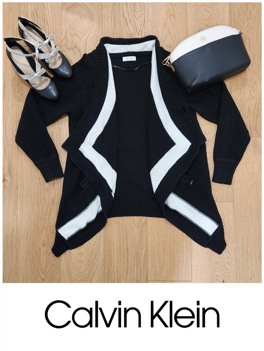 Colorblock Open Front Cardigan